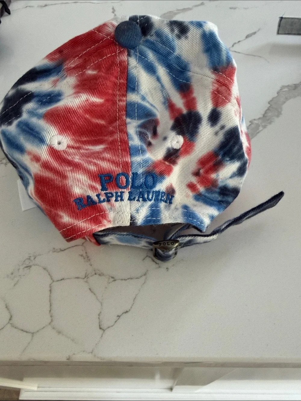 Ralph Lauren Kids Tie-Dye Polo Baseball Cap - Red, Blue, White